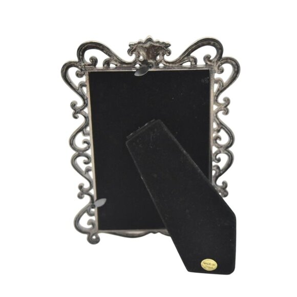 Vintage Ornate Picture Frame 4x6 Scroll Edges Rhinestones - Picture 2 of 2